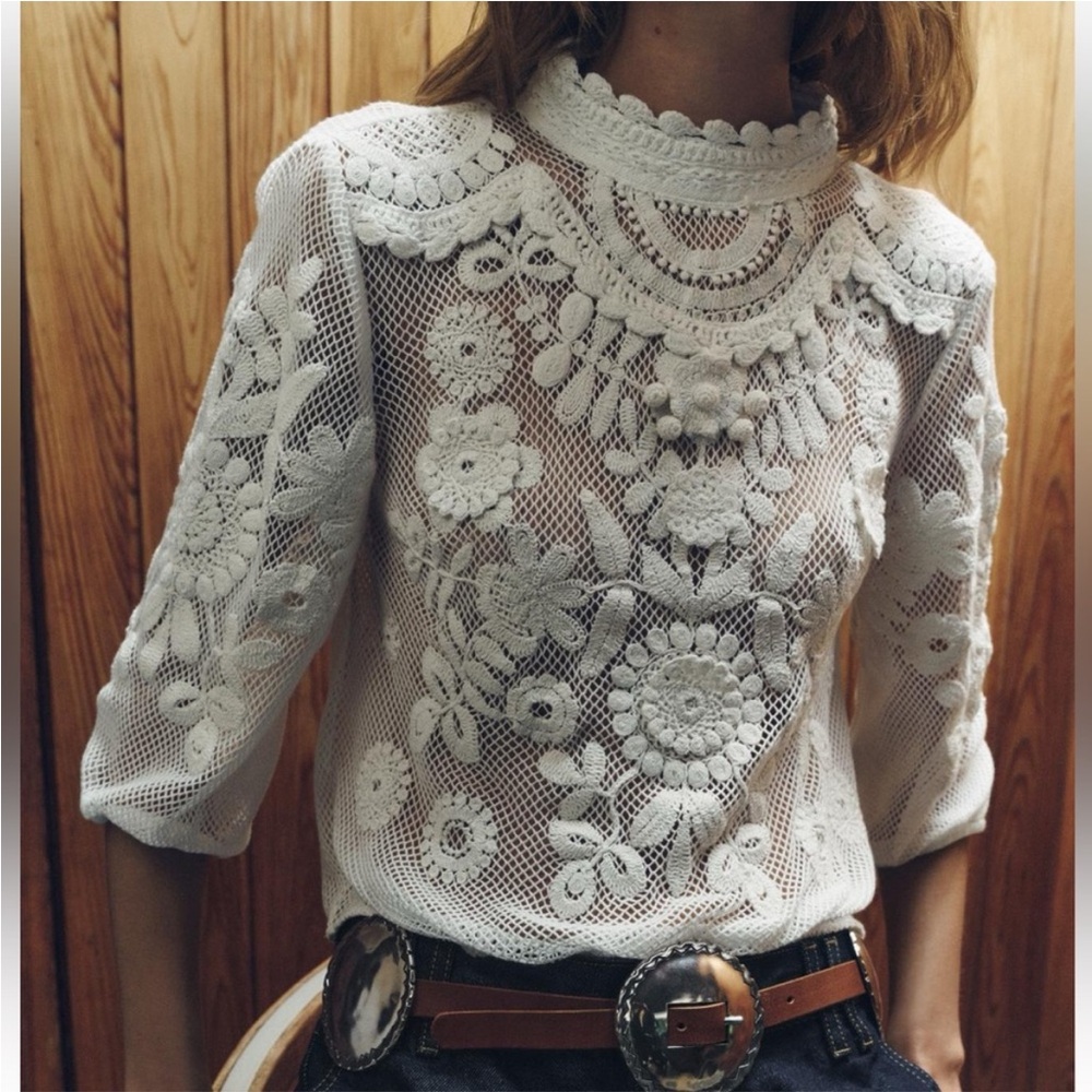 ZARA Embroidered Top ZW Collection